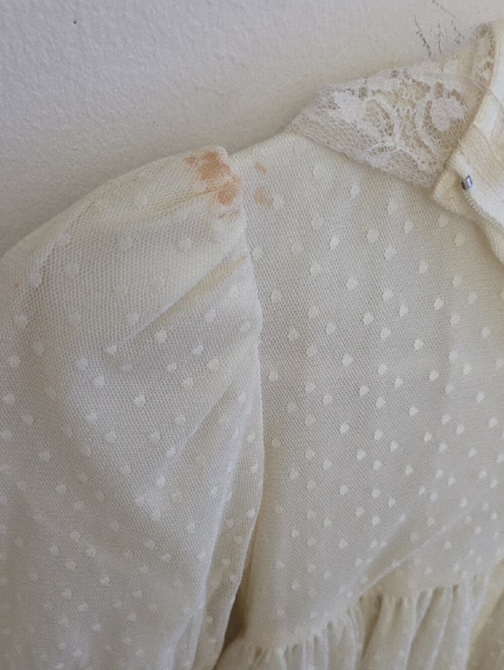 Gunne Sax Vintage Girls' Lace Overlay Dress in Cream Size 4 - Picture 7 of 8